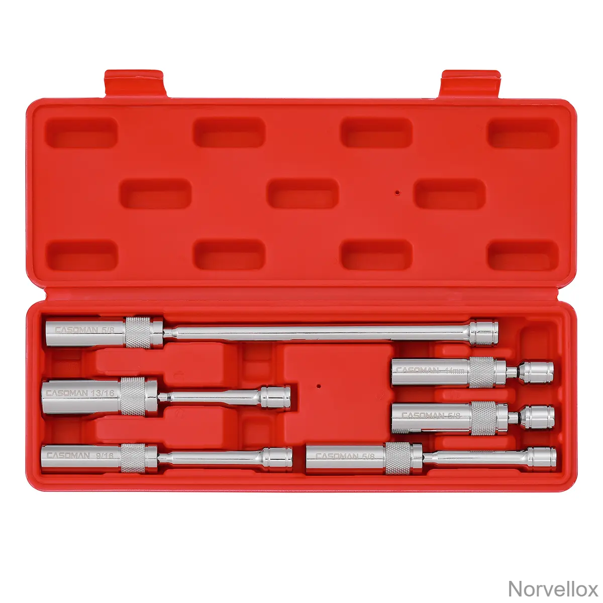 6PCS Magnetic Swivel Spark Plug Socket Set – Thin Wall 3/8" Drive, 12-Point CR-V Steel Sockets
