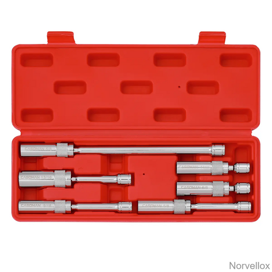 6PCS Magnetic Swivel Spark Plug Socket Set – Thin Wall 3/8" Drive, 12-Point CR-V Steel Sockets