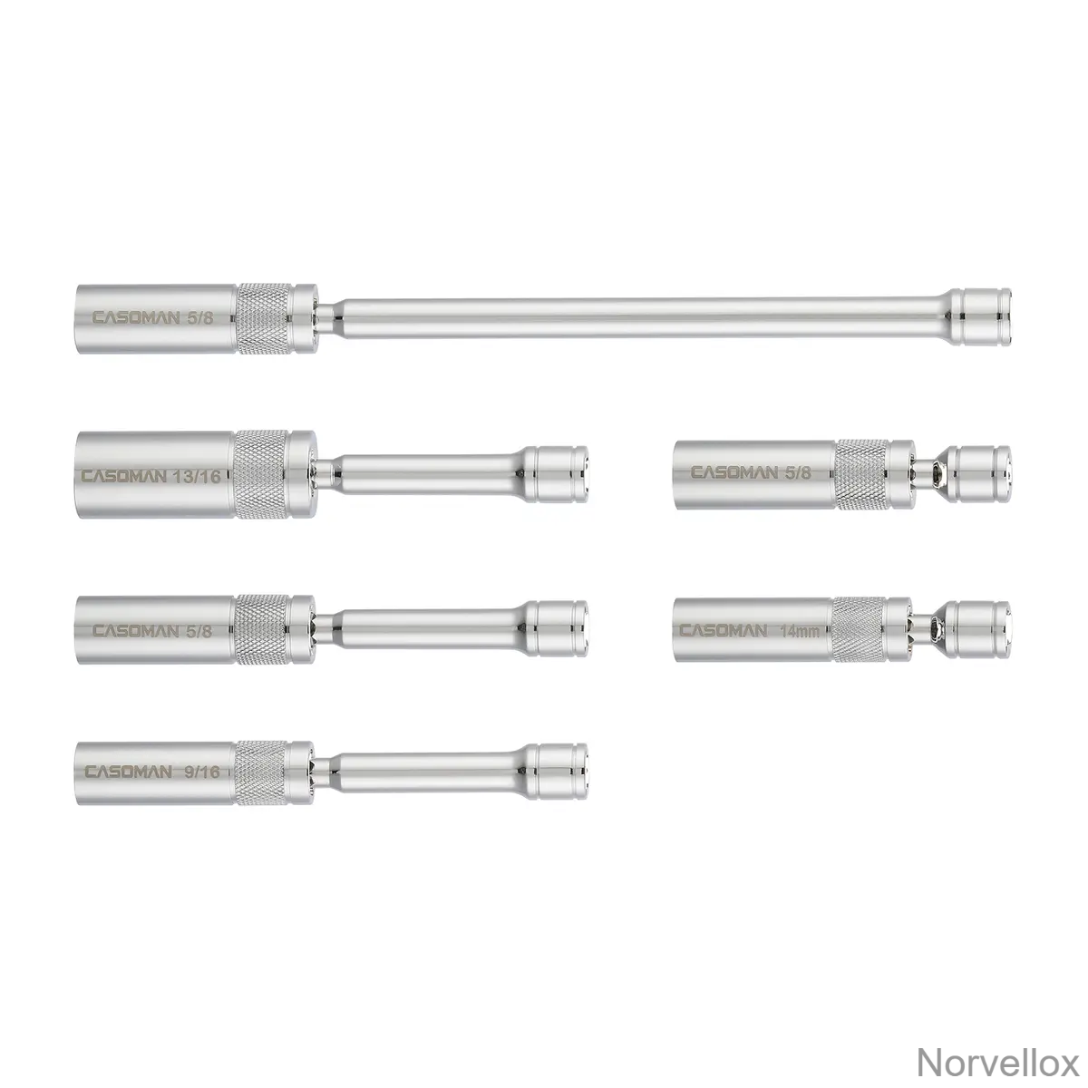 6PCS Magnetic Swivel Spark Plug Socket Set – Thin Wall 3/8" Drive, 12-Point CR-V Steel Sockets