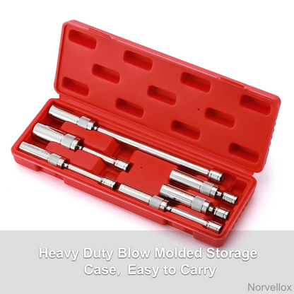 6PCS Magnetic Swivel Spark Plug Socket Set – Thin Wall 3/8" Drive, 12-Point CR-V Steel Sockets